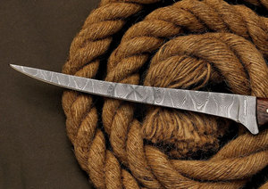 Cuchillo de filetear hecho a mano de acero de Damasco con hoja flexible de 8 pulgadas, mango de madera ambidiestro, herramienta de cocina personalizada para chef - Product Image 3