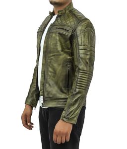 Veste de motard en cuir de vachette de qualité supérieure pour homme, col montant, respirante, séchage rapide, streetwear, durable, élégante pour un usage quotidien - Product Image 3