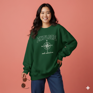 Sudadera Extra Grande para Mujer, Tejido Premium, Estampada, Larga, para Invierno y Otoño, Silueta Amplia, Cómoda, para Uso Diario - Product Image 1