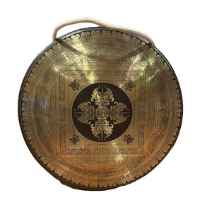 Tema budista tallado de Gong tibetano tradicional para meditación de Yoga, decoración lisa, artesanía de Metal para la curación de yoguis - Product Image 2