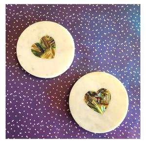 Sous-verres en marbre incrusté d'ormeaux de luxe, nouveau design en bois, pour thé et café, au meilleur prix de gros pour la vaisselle de cuisine. - Product Image 3