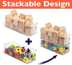 Kitchen Storage <b>Containers</b> <b>Plastic</b> Boxes, Fridge Organizer Bins for Food & Home Storage BPA- FREE - Product Image 6