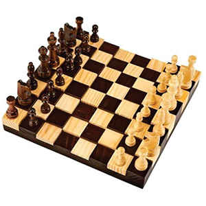 Jeu d'échecs en bois 3D artisanal à plusieurs niveaux, échiquier de luxe en pin massif avec pièces Staunton, jeu de table géant professionnel - Product Image 1