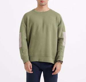 Sweat-shirts à col rond en molleton épais de haute qualité, plissés et brodés, à manches longues, pour hommes - Product Image 5