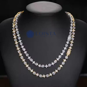 Collier Statement LOISTA en Zircon Cubique, Design Étoile, Plaqué Or, Alliage de Zinc, Unisexe, Bijoux Hiphop pour Soirée - Product Image 1