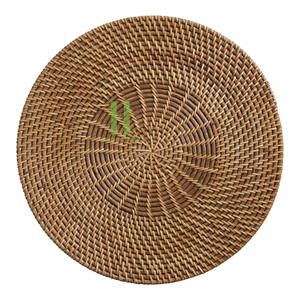 Eco-friendly Rattan Charger <b>Plate</b> Wall Decoration Round Flower Rattan Placemat Home Rattan Table <b>Mats</b> OEM In Vietnam Rattan 2026 - Product Image 5