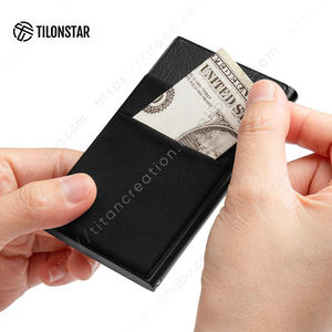 TILONSTAR TVC326 Logotipo personalizado Aluminio Delgado Tarjetero Bloqueo RFID Pop up Titular de la tarjeta de crédito - Product Image 6