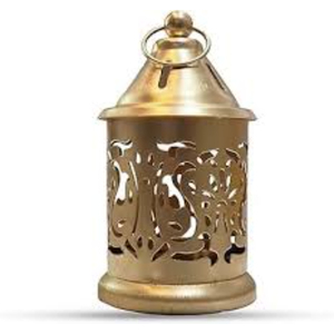 Handcrafted Moroccan Style Hanging Candle <b>Lantern</b> Blue Glass & Black Iron Metal Frame Decorative Tabletop & Outdoor Garden Decor - Product Image 3