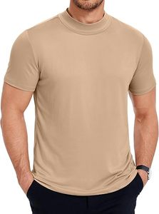 T-shirt personnalisé à col montant, coupe ajustée, basique, en coton, pour le fitness, OEM - Product Image 2
