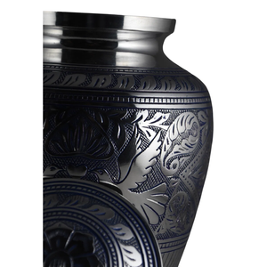 Traditional Metal Urn Round Handmade Decorative <b>Vase</b> with Heart and Bird Design for Sympathy Gift - Product Image 5