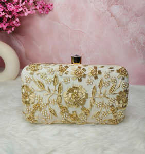 Sac à main de soirée à la mode pour les femmes vente chaude à Bahreïn Nigeria Canada Embrayages en satin embelli Artisan sac à main brodé - Product Image 5