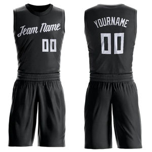 Tenues de basketball respirantes et anti-humidité imprimées aux Philippines, couleurs et logos personnalisables, vente en gros, unisexe, entièrement noires, USA - Product Image 1