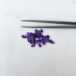 3x4mm Améthyste Africaine Violette Naturelle Facette en Forme de Poire Coupe Brillante Pierres Précieuses Personnalisées du Fabricant Vérifié - Product Image 2