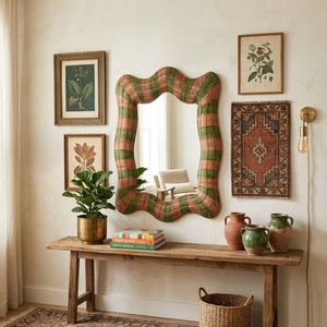 Handwoven Rattan Wall <b>Mirror</b> Rustic Boho Scalloped <b>Mirror</b> for Bedroom Living Room Natural Home Decoration made in Vietnam - Product Image 5