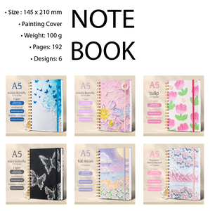 <b>A5</b> Spiral Notebook Fabric and PP Cover Hardcover <b>Diary</b> Planner Agenda Journal Gift Saddle Stitching Binding - Product Image 3