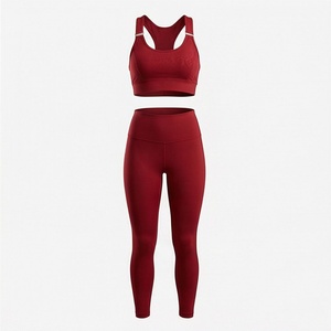 Ensemble de yoga imprimé deux pièces personnalisé pour femmes grandes tailles, soutien-gorge de sport sans couture, leggings, vêtements de sport, tenue de fitness, équipement de sport - Product Image 1