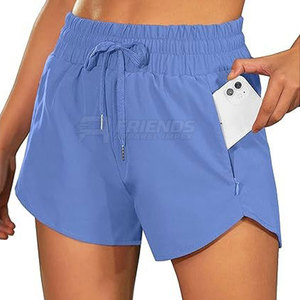 Shorts de sport pour femmes, taille haute, tissu extensible, légers, séchage rapide, Spandex/Nylon, pour entraînement, yoga, course à pied, activités sportives - Product Image 2