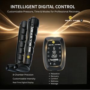 Masseur pour les pieds et les jambes, compression d'air à 8 chambres, récupération, 6 modes, 5200 mAh, sans fil, CE AS ALL STAR - Product Image 5
