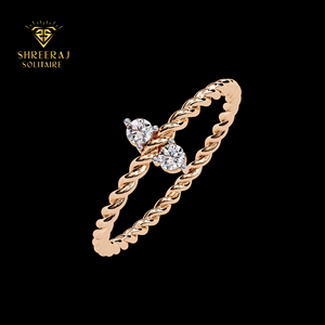 Anillo Minimalista de Oro Sólido de 18K con Diamante Natural Trenzado de 0.10 Quilates, Certificado por IGI, para Uso Diario, Regalo de Aniversario de Bodas para Mujer - Product Image 3