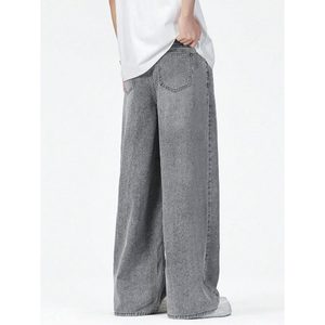 <b>Mens</b> Grey Straight Fit High <b>Waist</b> Denim <b>Jeans</b> Eco Friendly Breathable Street Wear Fashion Bottom Vintage Retro Style Size 28-<b>42</b> - Product Image 3
