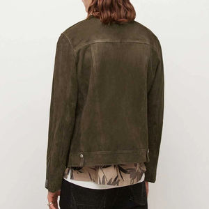 Chaqueta de Lona y Cuero para Hombre, Estilo Urbano, con Logotipo Frontal Vintage, Transpirable, Ecológica, de Alta Calidad, para Invierno, Venta al Por Mayor - Product Image 3