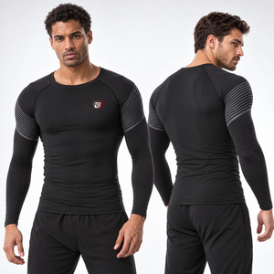 Custom Mens <b>Long</b> <b>Sleeve</b> <b>Compression</b> <b>Shirt</b> Gym Training Base Layer Sports Top OEM Private Label Manufacturer - Product Image 4