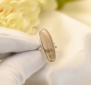 Bague pour femme en argent sterling 925 de qualité supérieure, nouvelle collection, sertie de quartz fumé en forme de marquise, finition vermeil, style éternité - Product Image 3