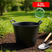 CAPAZO 12U Cubo de Plástico Negro Ecológico de Estilo Simple, Capacidad 42L, España, En Stock