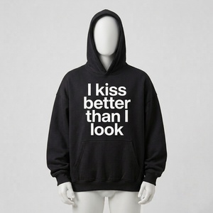 Sudadera con Capucha Morada Extra Grande con Logotipo KISS Bordado en el Bolsillo Delantero, Sudadera Informal Unisex de Corte Regular, Material French Terry - Product Image 4
