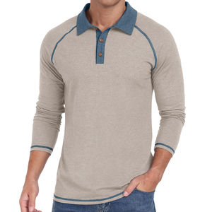 Camisas Polo de Manga Larga para Hombre, Camisa de Trabajo Clásica con Botones, Camisa de Golf Básica con Cuello y Bolsillo de Algodón - Product Image 5