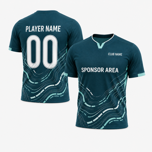 เสื้อฟุตบอลทีมพิมพ์ลายตามสั่ง ผ้าไมโครเมช โพลีเอสเตอร์รีไซเคิล แขนเสื้อแบบแร็กแลน ช่องระบายอากาศสั้น ขายส่งจำนวนมาก - Product Image 1