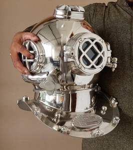 Casco de Buceo Náutico Antiguo de Metal |   Casco de Buceo Profundo Marítimo Mark V de la Marina de los Estados Unidos |   Otros Adornos Decorativos para el Hogar de 18 Pulgadas - Product Image 1
