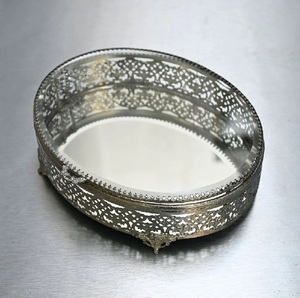 Caja Ovalada de Latón Plateado, Caja de Joyería Hecha a Mano, Caja Decorativa de Metal para Anillos, Pendientes, Regalo de Tesoro Antiguo para Mujer - Product Image 1