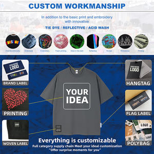 T-shirt imprimé personnalisé en jersey délavé, coupe streetwear ample et courte, surdimensionné, épais, pour homme, avec ourlet brut et lavage vintage - Product Image 3