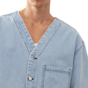 เสื้อเชิ้ตยีนส์ผู้ชาย ผ้าเดนิมใส่สบาย ขายส่ง ผ้าฝ้ายปรับแต่งได้ - Product Image 3