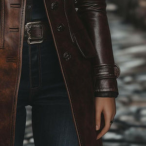 Veste en cuir véritable pour femmes, finition douce, élégante, pour un usage quotidien. - Product Image 2