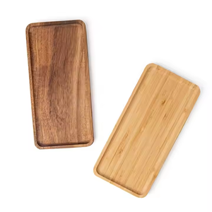 Plateau à collation individuel en bois écologique, taille et forme personnalisées, pour servir gâteaux, desserts, café sur la table - Product Image 3