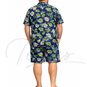 Nouvel ensemble chemise et short hawaïen grande taille pour homme – Imprimé décontracté à manches courtes pour l'été - Product Image 6