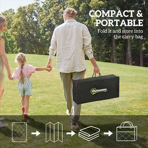 Tappeto da Esterno Impermeabile 9FT X 12FT Grigio e Bianco Reversibile in Paglia Sintetica con Borsa per il Trasporto Design a Rombi - Product Image 4