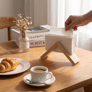 <b>Rustic</b> Wooden Napkin Holder Dispenser for Dining Table, Coffee Shop, Home Kitchen and Office <b>Desk</b> Accessories - Product Image 2