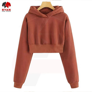 Nouveau Hoodie Crop Top Anti-rides pour Femme – Couleurs Personnalisées Tendance, Grandes Tailles, Services OEM et ODM Disponibles - Product Image 1