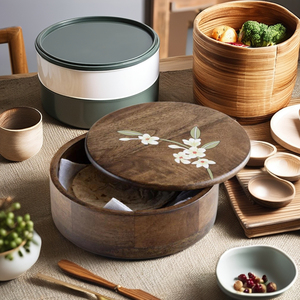 Modern Design Vintage Wooden Chapati <b>Box</b> with Lid Kitchen Gadget <b>for</b> Roti Holder <b>for</b> <b>Presenting</b> Pots - Product Image 6