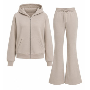 Custom Logo Design Women Patch Work Lounge Wear Set Casual Hooded Tracksuit Style With Comfortable Fit And Durable Fabric - Product Image 1
