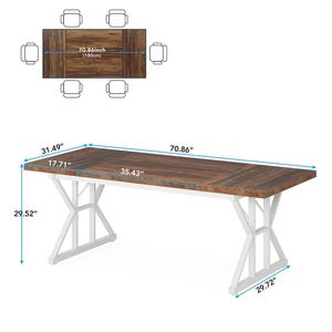 Sturdy & Durable Multifunctional Farmhouse <b>Dining</b> <b>Table</b> Wooden <b>Table</b> Only - Product Image 5
