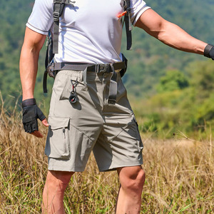 Custom Cargo Shorts Regular Fit 100% Cotton <b>Canvas</b> Quick Dry Mid Waist Drawstring Solid Colors Eco-Friendly Low Price Men Shorts - Product Image 5