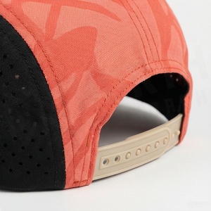 5-Panel Sport Cap <b>Black</b> Orange Geometric Print Mesh Breathable Fitted Unisex Outdoor Spring Summer Adult Hat - Product Image 6