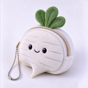 Monedero de peluche personalizado con forma de rábano Daikon, llavero, bolsa de peluche suave con forma de vegetal, bordado, regalo de cumpleaños, carga USB - Product Image 1