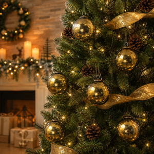 Boule de Noël suspendue en verre craquelé de qualité supérieure avec un design artistique multicolore et une finition élégante pour la décoration de la maison - Product Image 4