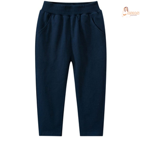Pantalon de sport pour garçon de 3 à 14 ans, nouveau style printemps, couleur unie, 100% coton, décontracté, élastique, coupe droite - Product Image 2