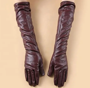 Guantes Largos de Cuero para Mujer, Elegantes Guantes de Ópera para Invierno y Atuendos de Noche - Product Image 6